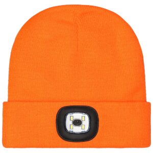 PLETENÁ AKRYLÁTOVÁ ZIMNÁ ČIAPKA LED ORANŽOVÁ
