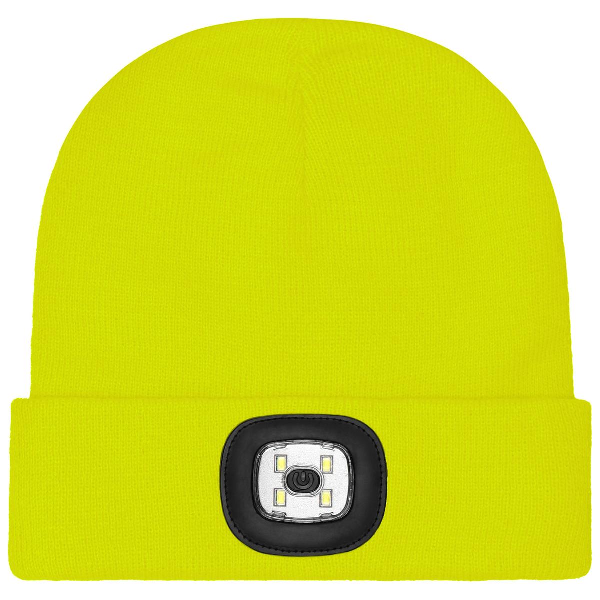 Pletená LED ŽLTÁ AKRYLÁTOVÁ ZIMNÁ ČIAPKA