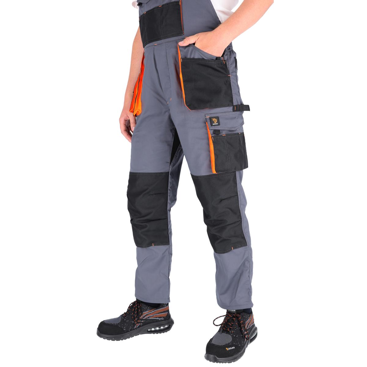 NOHAVICE PROMAN STRETCH 250 BIB ŠEDÁ ORANŽOVÁ – Obrázok 3