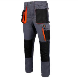 PROMAN STRETCH 250 PÁSOVÉ NOHAVICE SIVO ORANŽOVÉ