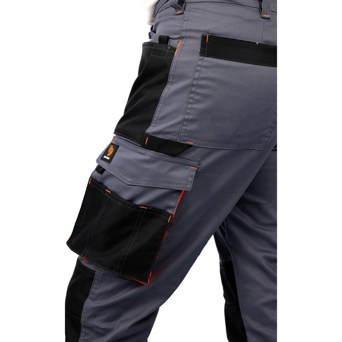 PROMAN STRETCH 250 PÁSOVÉ NOHAVICE SIVO ORANŽOVÉ – Obrázok 7