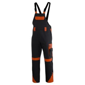 Nohavice Proplus Bib, čierno-oranžové