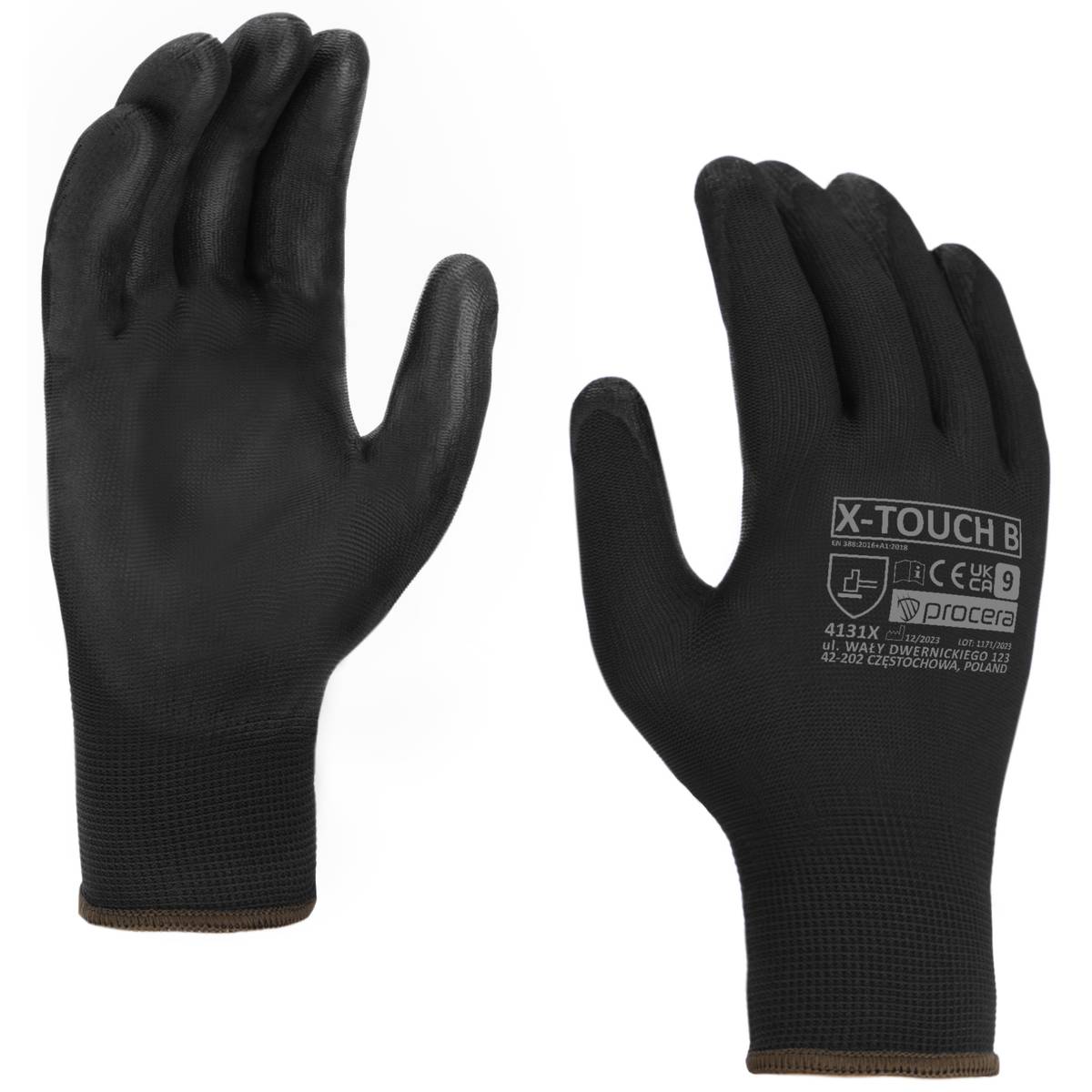 Ochranné rukavice X-Touch Čierne PU 1 Ochranné rukavice X-Touch Čierne PU